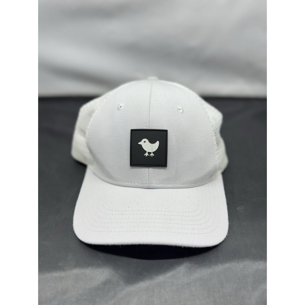 Bad Birdie Hat Mens OSFA White Black Bird Logo Perforated Snapback Golf Cap